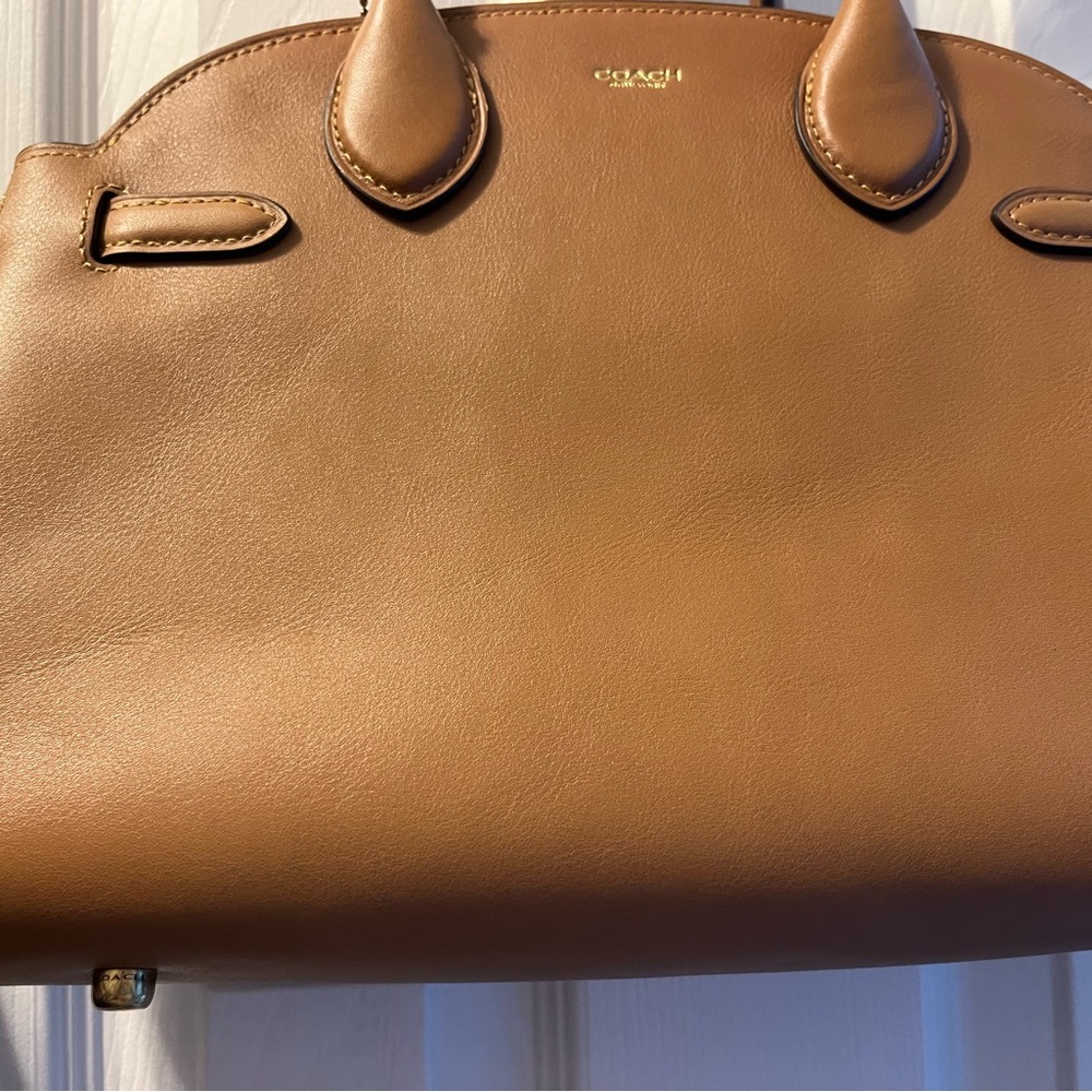 Tan Leather Zip Tote